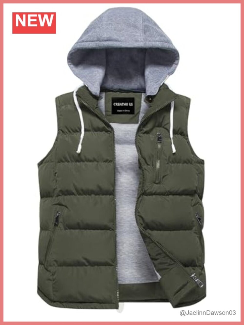 Women's Thick Padded Puffer Vest Sleeveless Detachable Hood